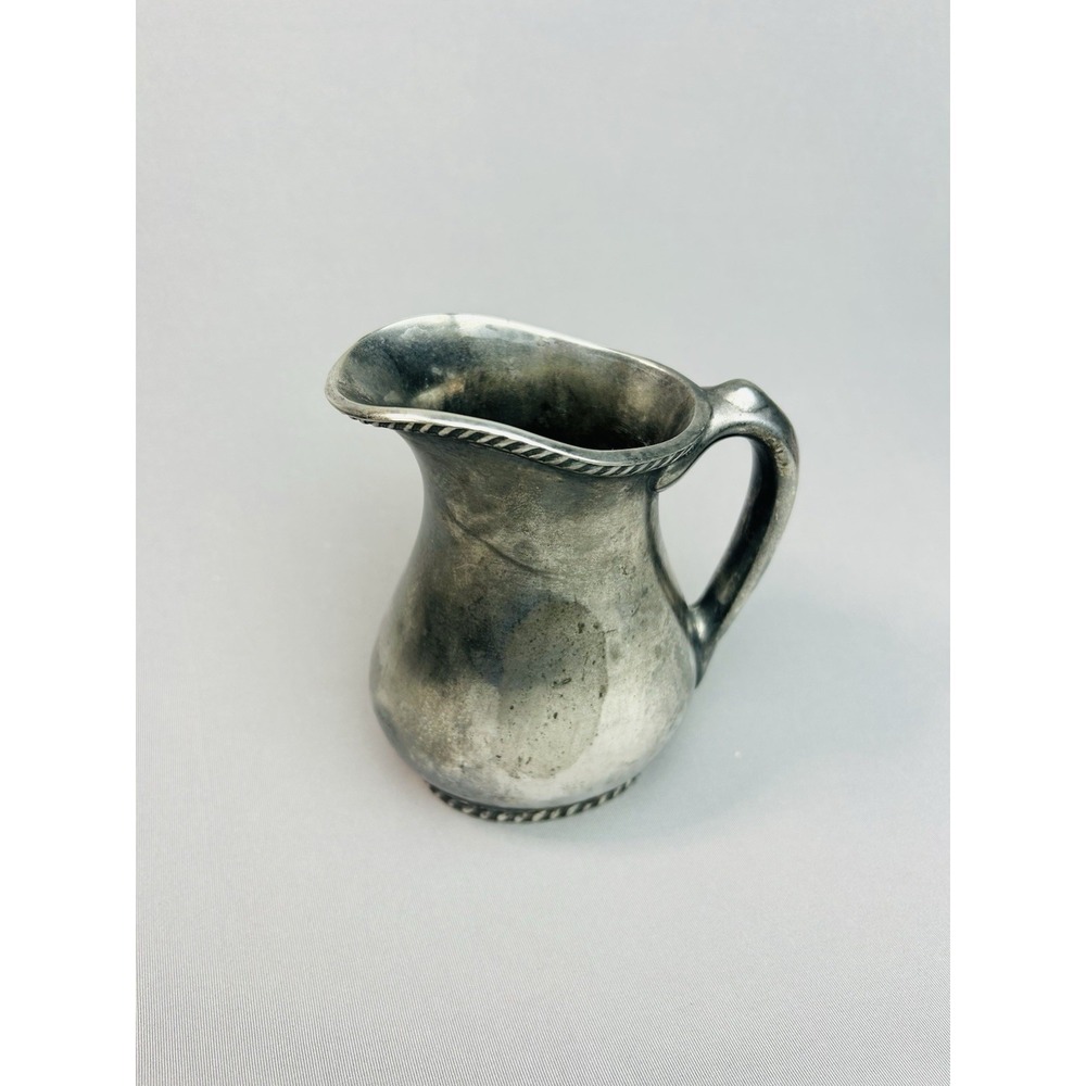 Vintage Silver Soldered Small Metal Pitcher READ